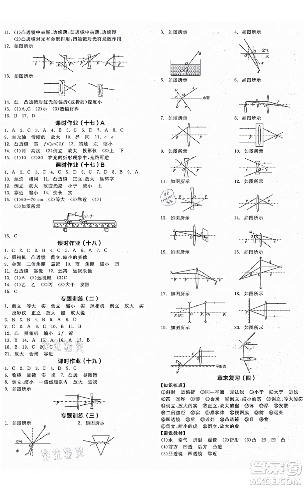 陽(yáng)光出版社2021全品學(xué)練考聽(tīng)課手冊(cè)八年級(jí)物理上冊(cè)SK蘇科版徐州專(zhuān)版答案