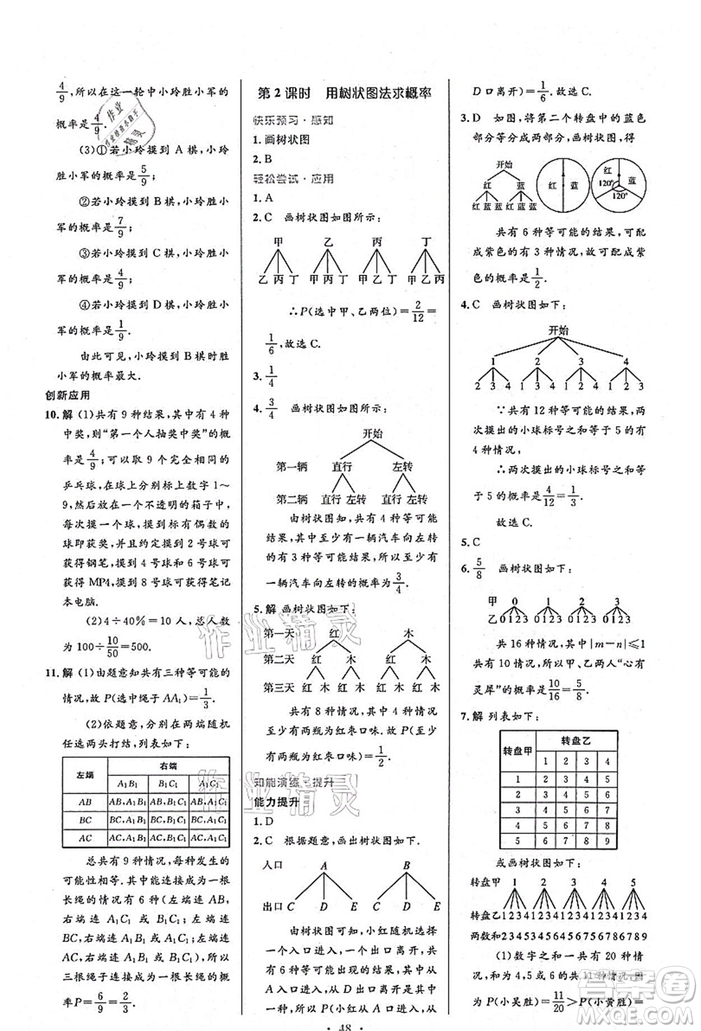 人民教育出版社2021初中同步測(cè)控優(yōu)化設(shè)計(jì)九年級(jí)數(shù)學(xué)上冊(cè)人教版答案