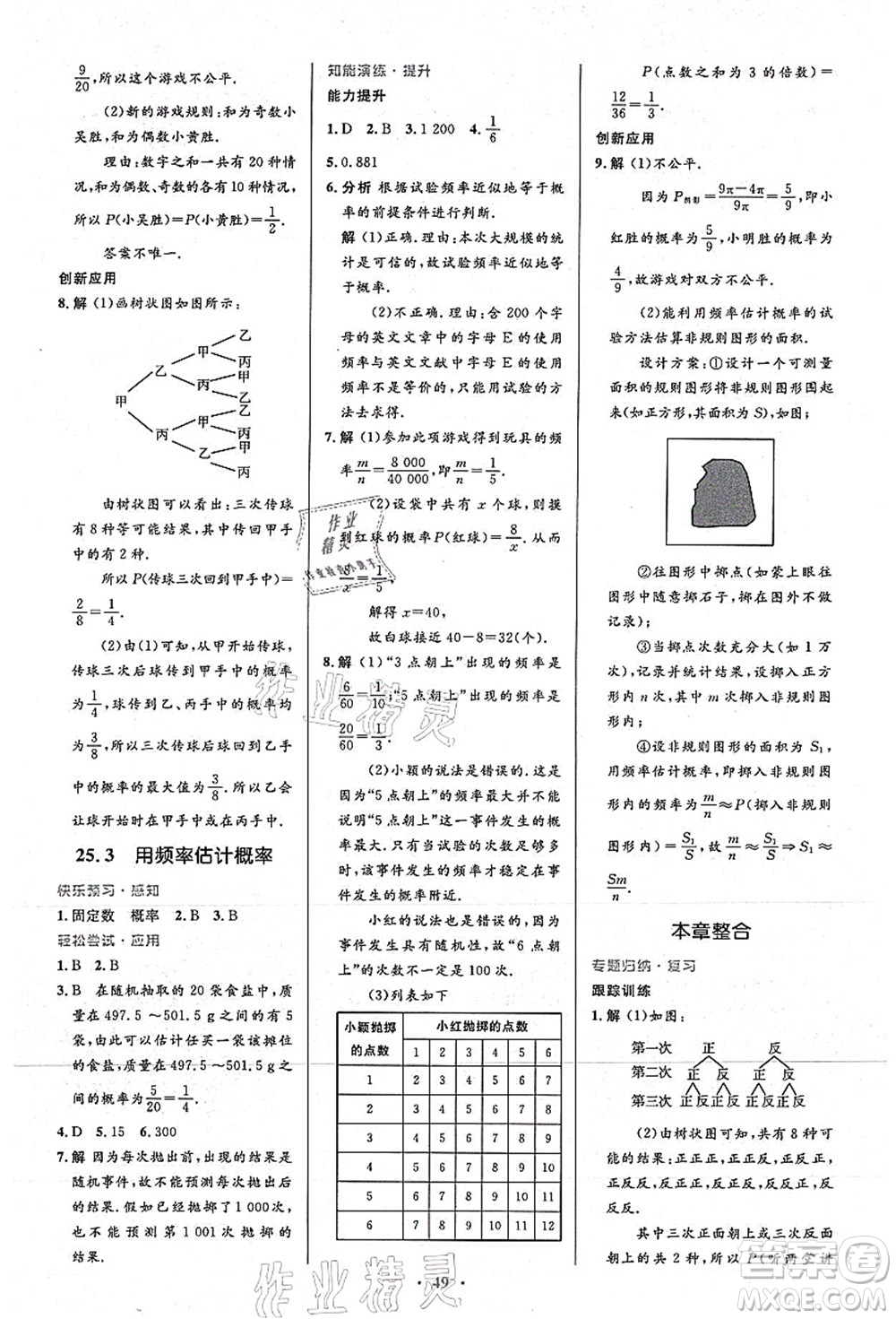 人民教育出版社2021初中同步測(cè)控優(yōu)化設(shè)計(jì)九年級(jí)數(shù)學(xué)上冊(cè)人教版答案
