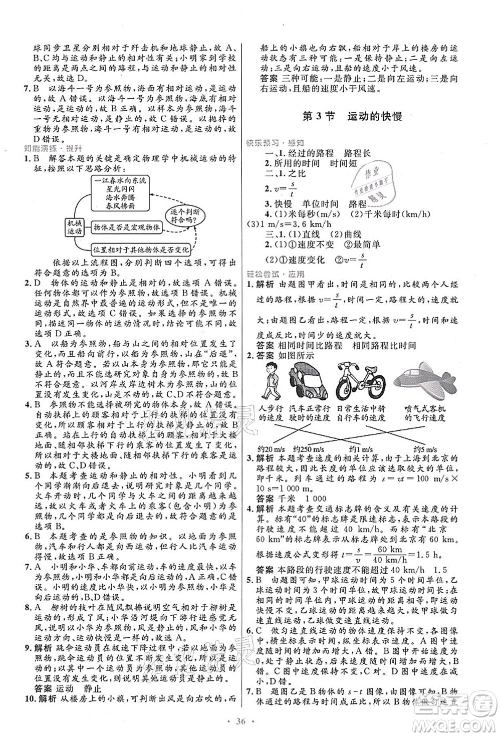 人民教育出版社2021初中同步測控優(yōu)化設(shè)計八年級物理上冊人教版答案