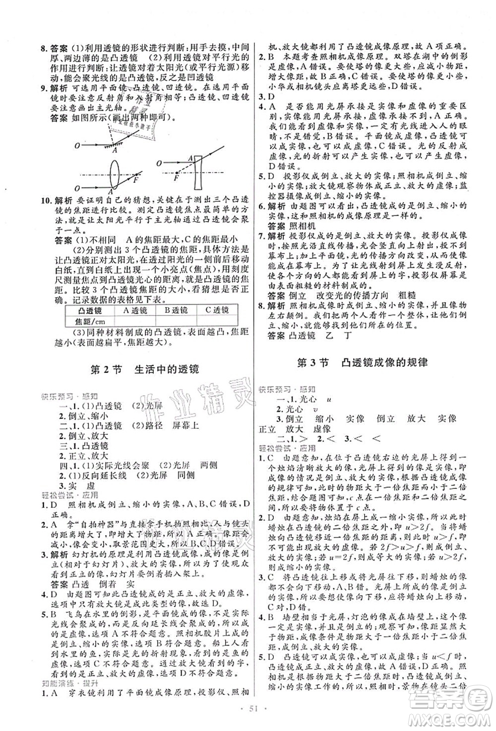 人民教育出版社2021初中同步測控優(yōu)化設(shè)計八年級物理上冊人教版答案