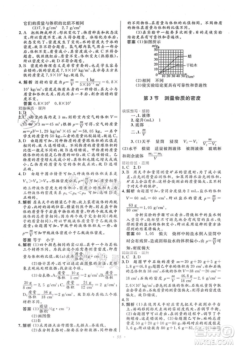 人民教育出版社2021初中同步測控優(yōu)化設(shè)計八年級物理上冊人教版答案