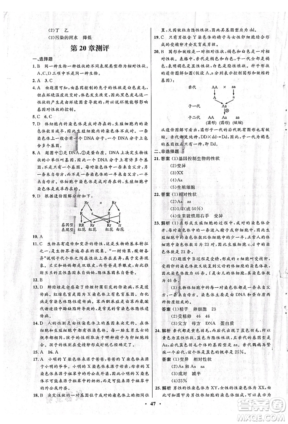 北京師范大學(xué)出版社2021初中同步測(cè)控優(yōu)化設(shè)計(jì)八年級(jí)生物上冊(cè)北師大版答案