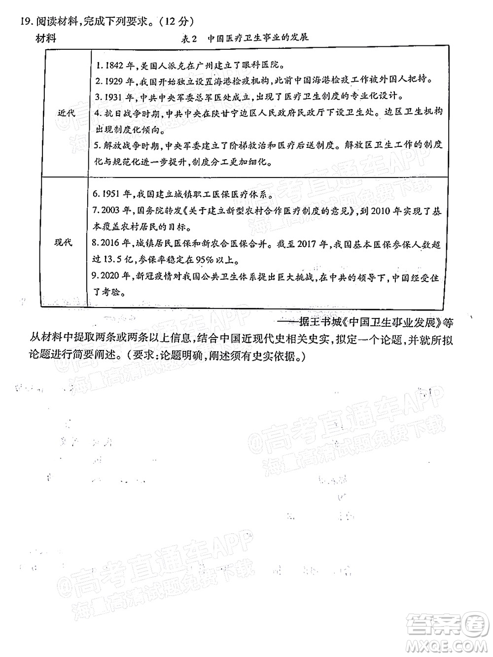 茂名市五校聯盟2022屆高三第一次聯考試題歷史試題及答案