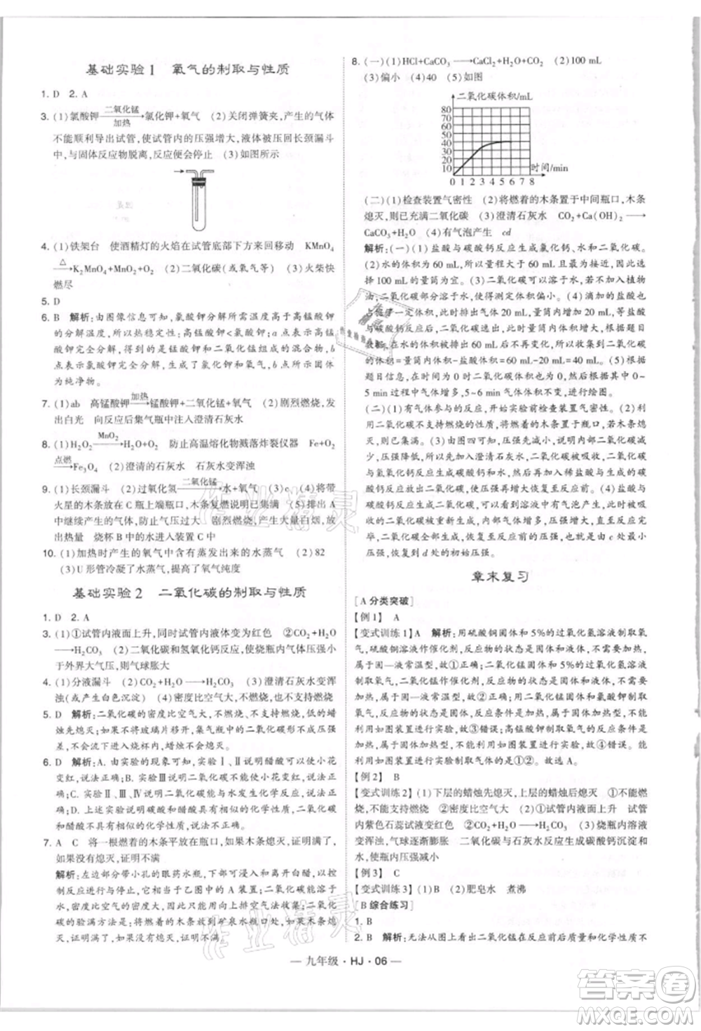 寧夏人民教育出版社2021經(jīng)綸學(xué)典學(xué)霸題中題九年級上冊化學(xué)滬教版參考答案