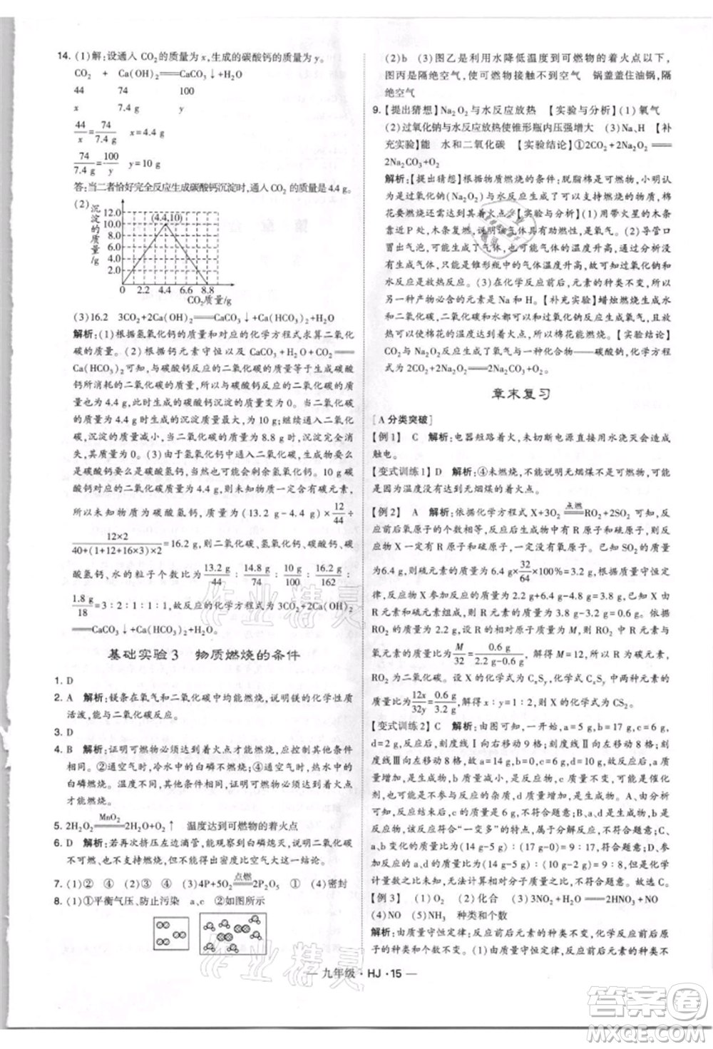 寧夏人民教育出版社2021經(jīng)綸學(xué)典學(xué)霸題中題九年級上冊化學(xué)滬教版參考答案
