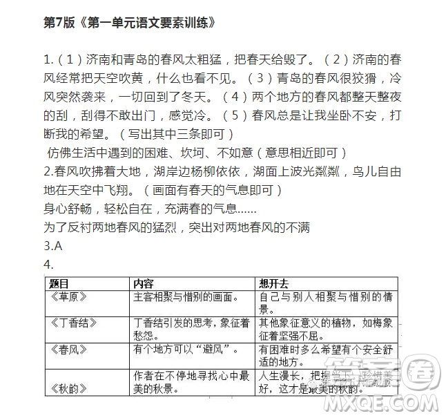2021年語文報六年級上冊第17期參考答案