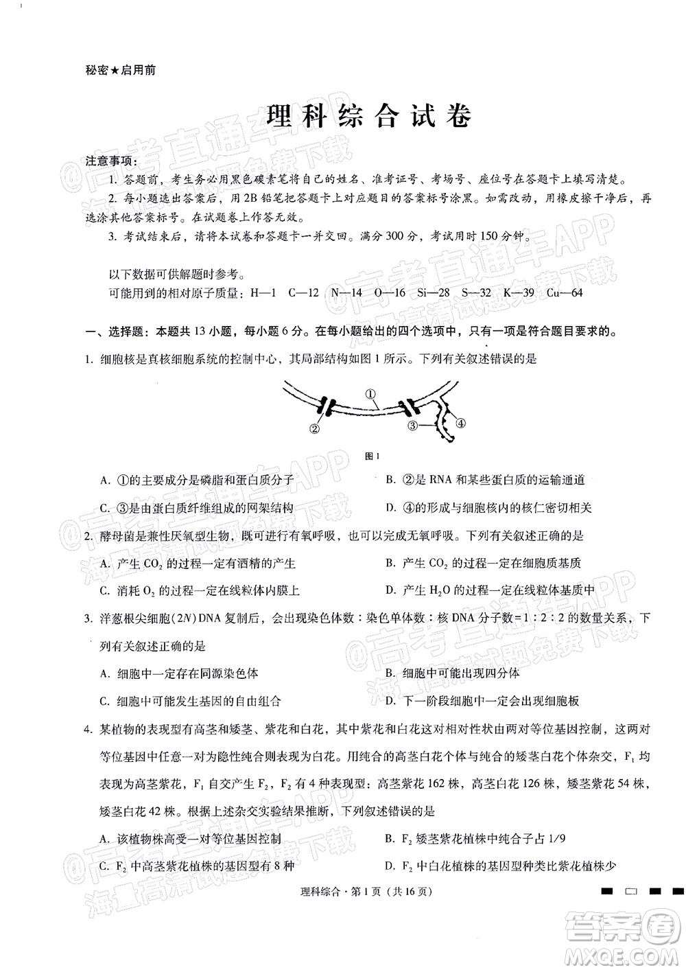 2022屆貴陽一中高考適應性月考二理科綜合試題及答案
