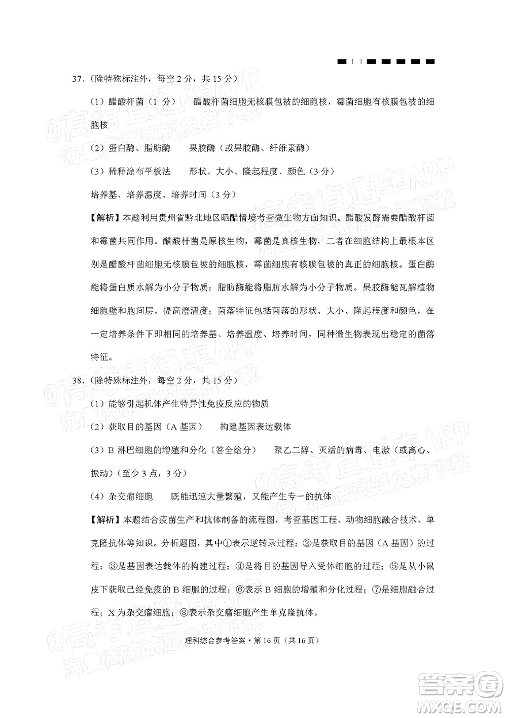 2022屆貴陽一中高考適應性月考二理科綜合試題及答案