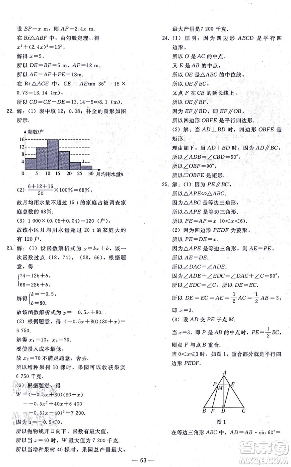 人民教育出版社2021同步輕松練習(xí)九年級數(shù)學(xué)總復(fù)習(xí)人教版答案