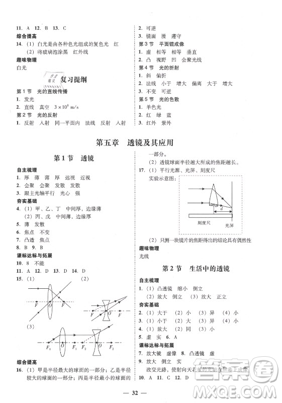 廣東經(jīng)濟出版社2021學考精練八年級上冊物理人教版答案