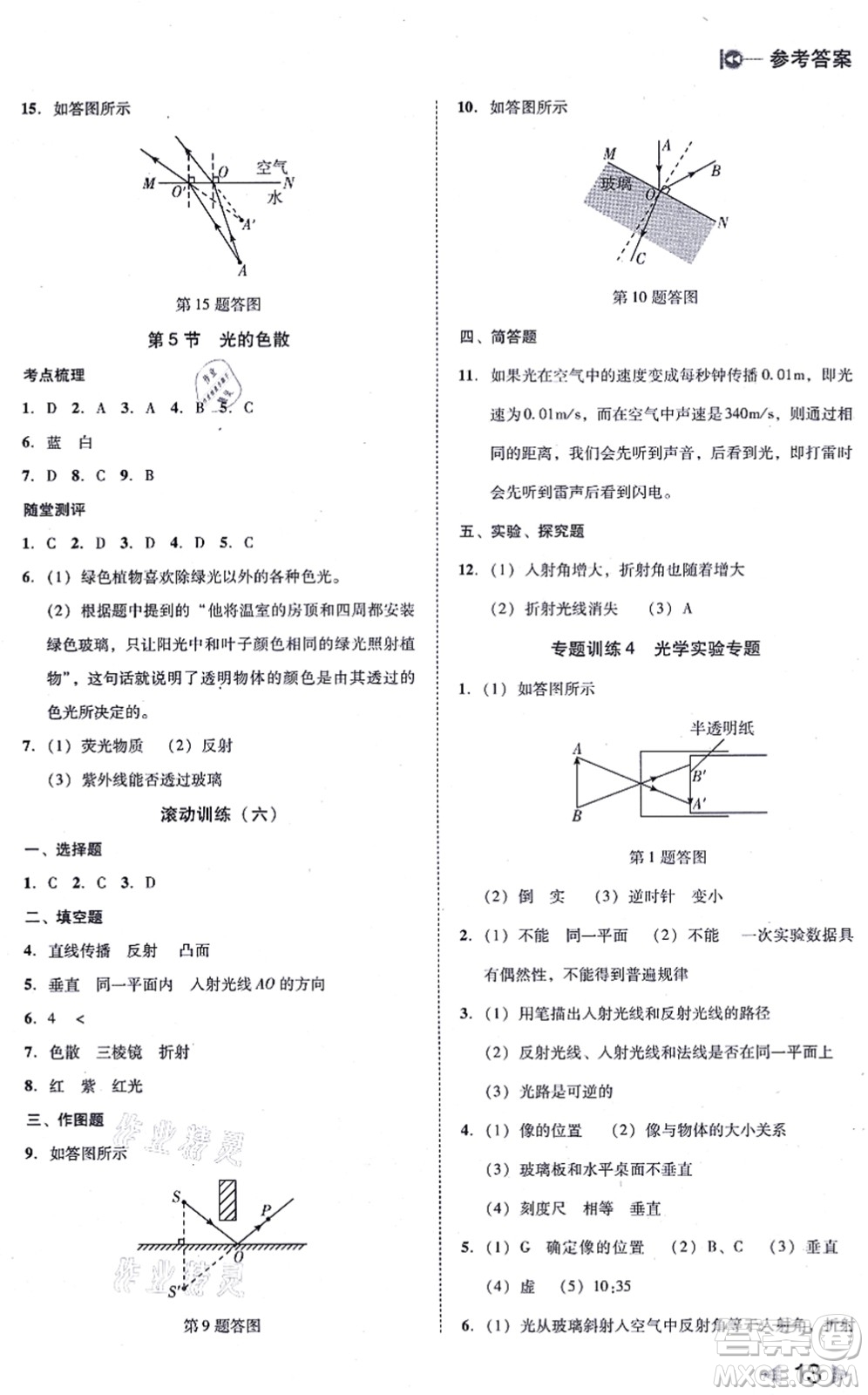 北方婦女兒童出版社2021勝券在握打好基礎(chǔ)作業(yè)本八年級物理上冊RJ人教版答案