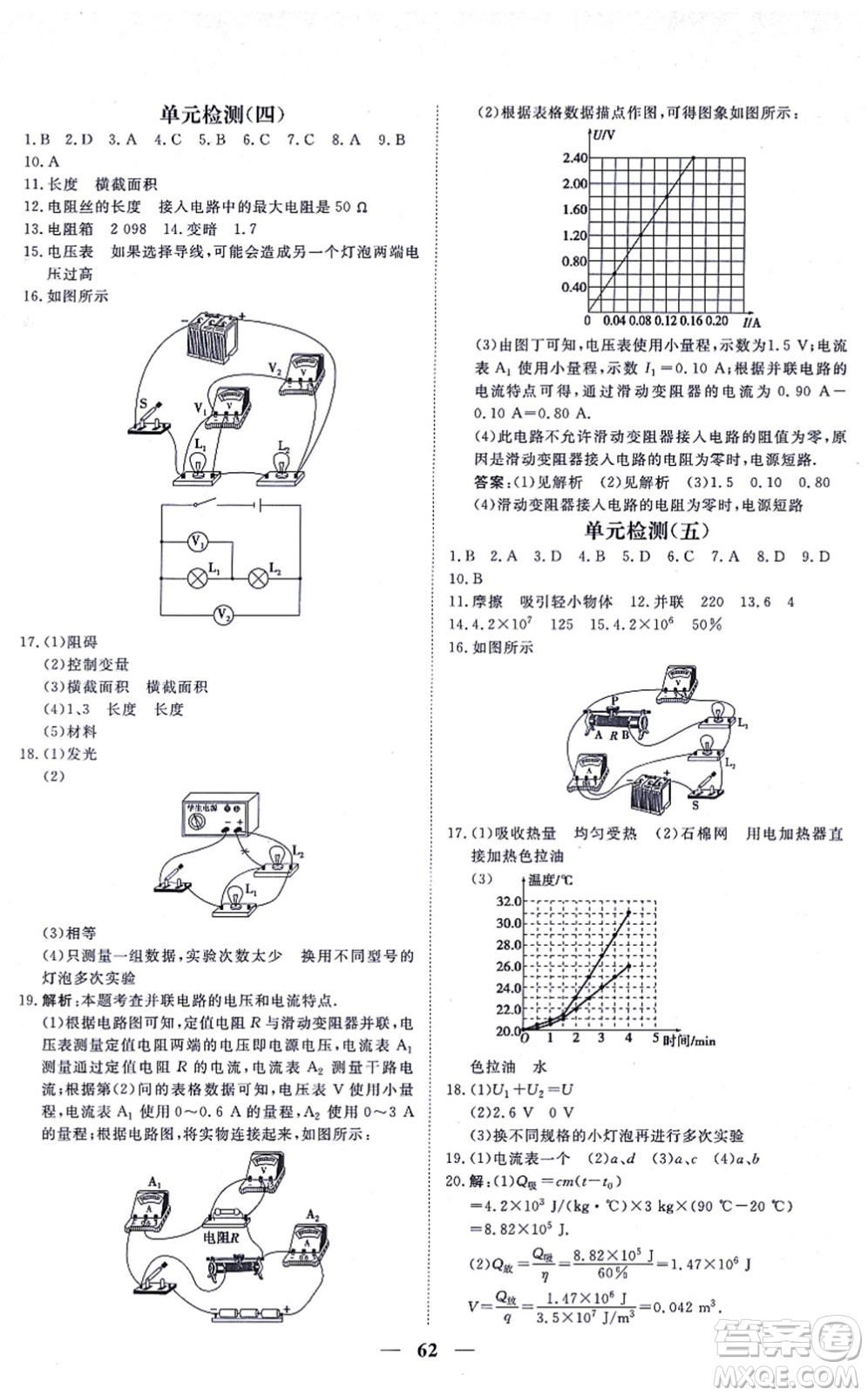 青海人民出版社2021新坐標(biāo)同步練習(xí)九年級(jí)物理全一冊(cè)人教版青海專用答案