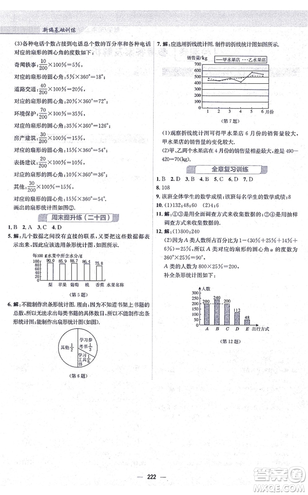 安徽教育出版社2021新編基礎(chǔ)訓(xùn)練七年級(jí)數(shù)學(xué)上冊(cè)通用版S答案