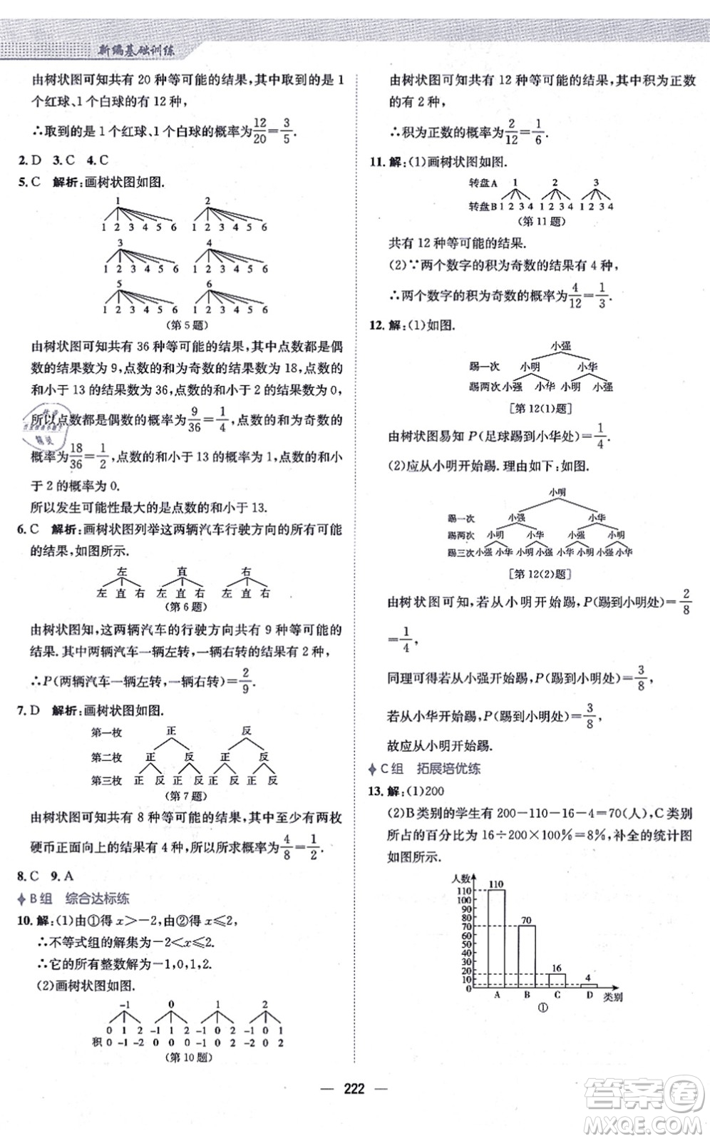 安徽教育出版社2021新編基礎(chǔ)訓(xùn)練九年級(jí)數(shù)學(xué)上冊(cè)人教版答案