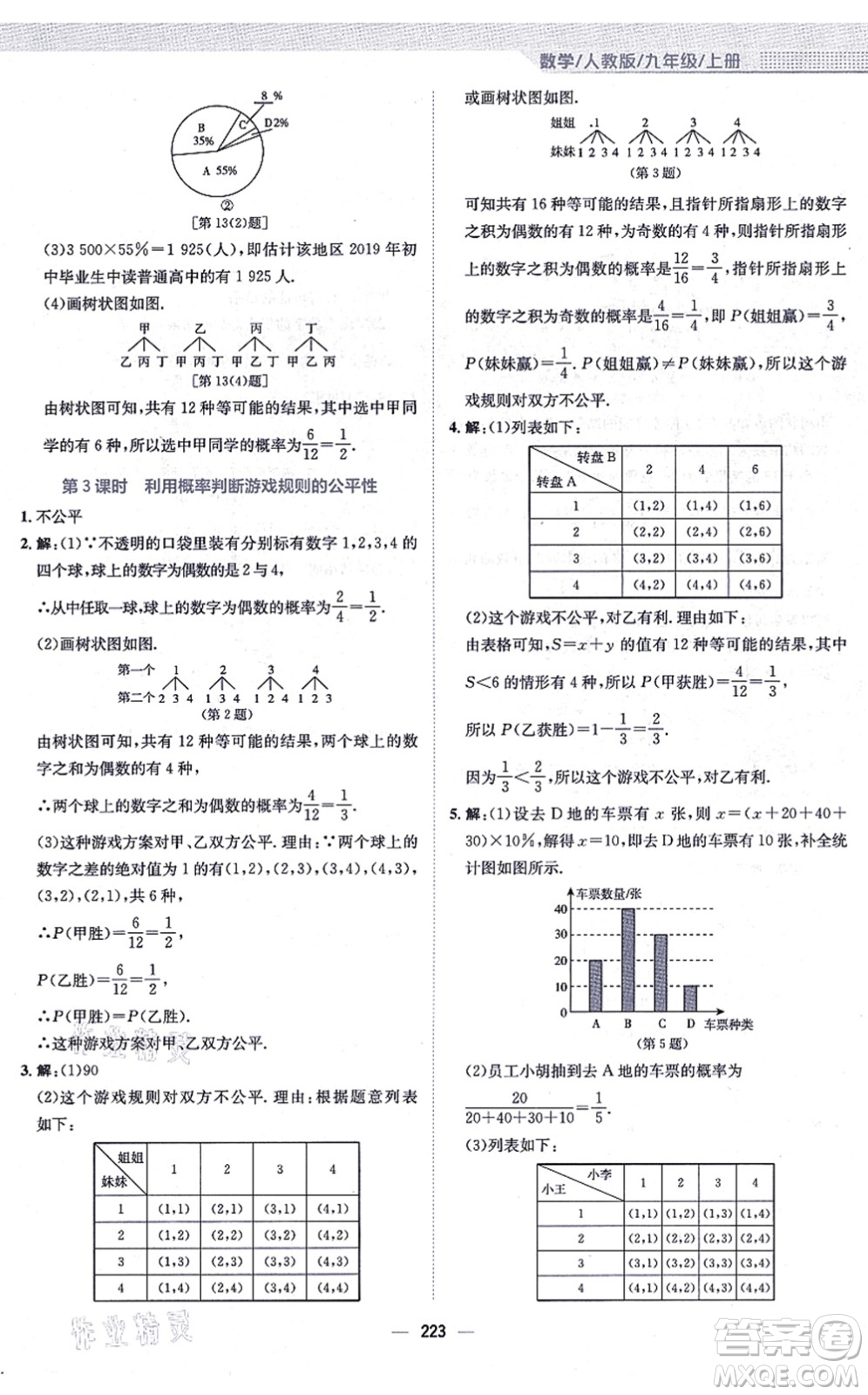 安徽教育出版社2021新編基礎(chǔ)訓(xùn)練九年級(jí)數(shù)學(xué)上冊(cè)人教版答案