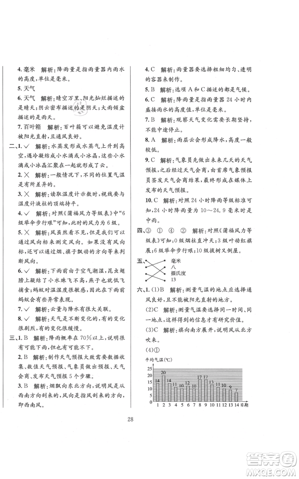 陜西人民教育出版社2021小學(xué)教材全練三年級上冊科學(xué)教育科學(xué)版參考答案