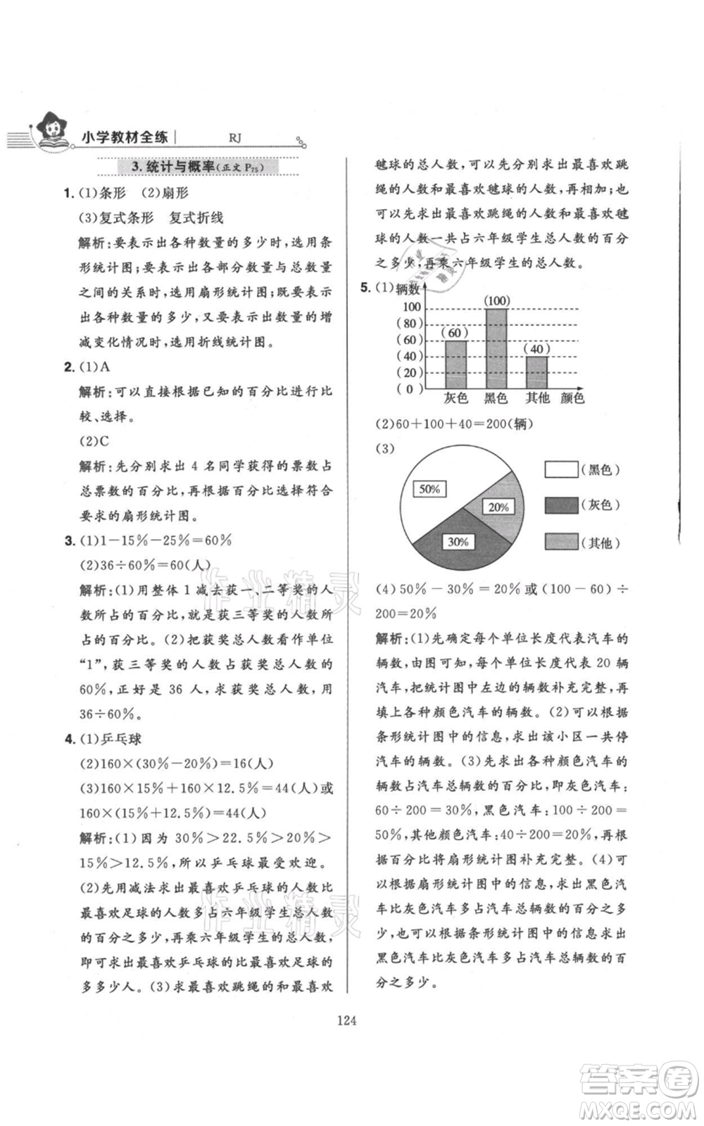 陜西人民教育出版社2021小學(xué)教材全練六年級(jí)上冊(cè)數(shù)學(xué)人教版參考答案