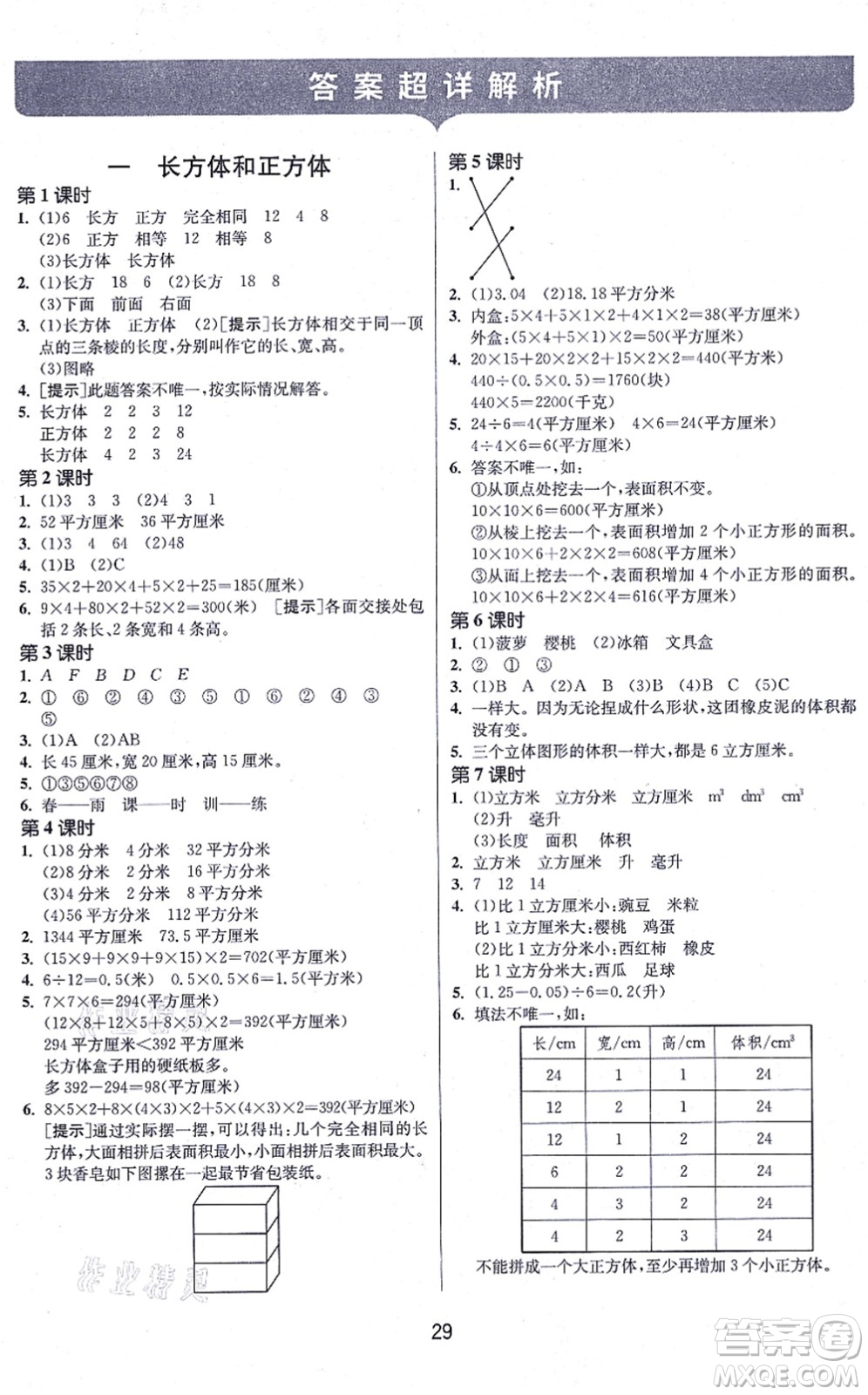 江蘇人民出版社2021春雨教育課時訓(xùn)練六年級數(shù)學(xué)上冊JSJY江蘇教育版答案