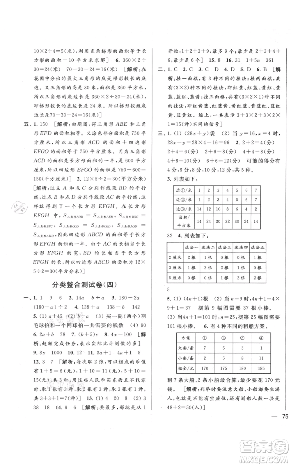 北京教育出版社2021亮點給力大試卷五年級上冊數(shù)學(xué)江蘇版參考答案