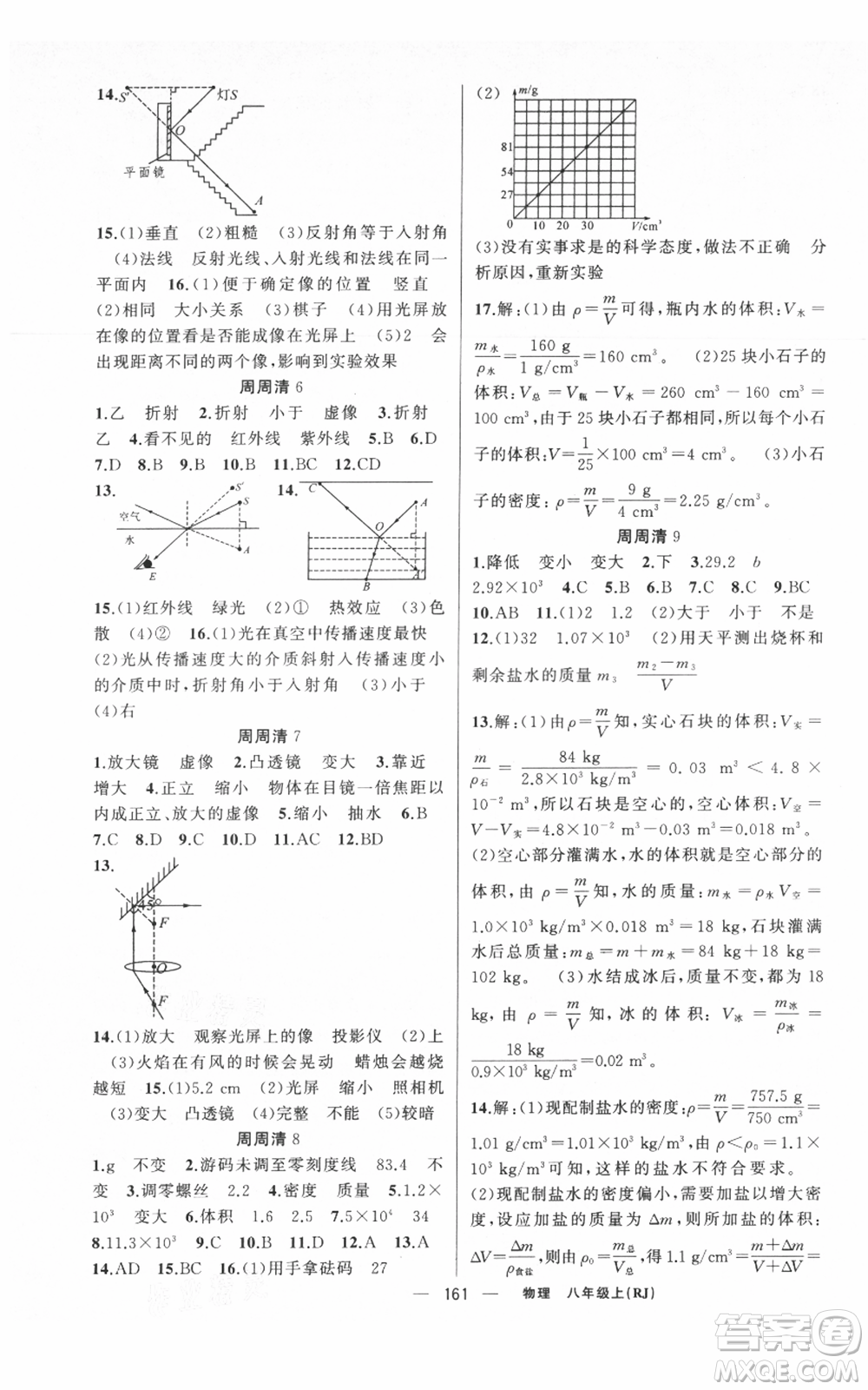 新疆青少年出版社2021四清導(dǎo)航八年級(jí)上冊(cè)物理人教版河南專(zhuān)版參考答案