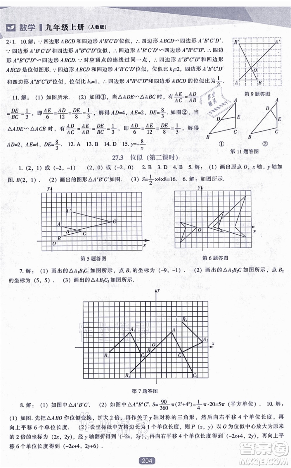 遼海出版社2021新課程數(shù)學(xué)能力培養(yǎng)九年級(jí)上冊(cè)人教版答案