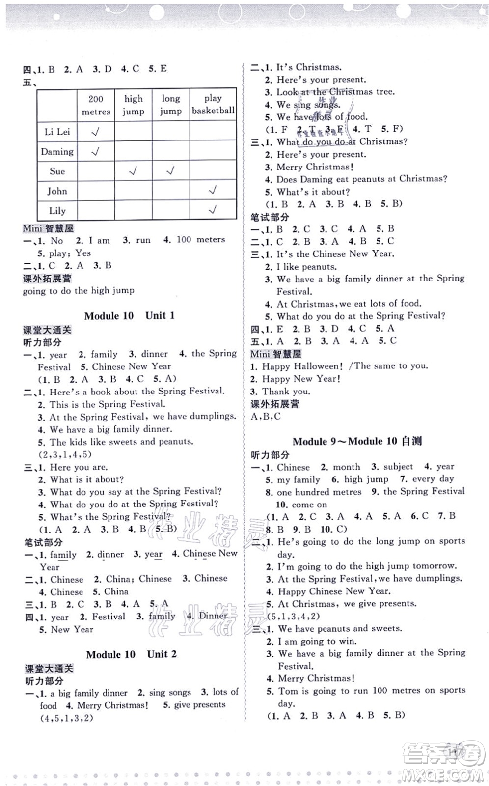 廣西教育出版社2021新課程學(xué)習(xí)與測(cè)評(píng)同步學(xué)習(xí)四年級(jí)英語上冊(cè)外研版答案