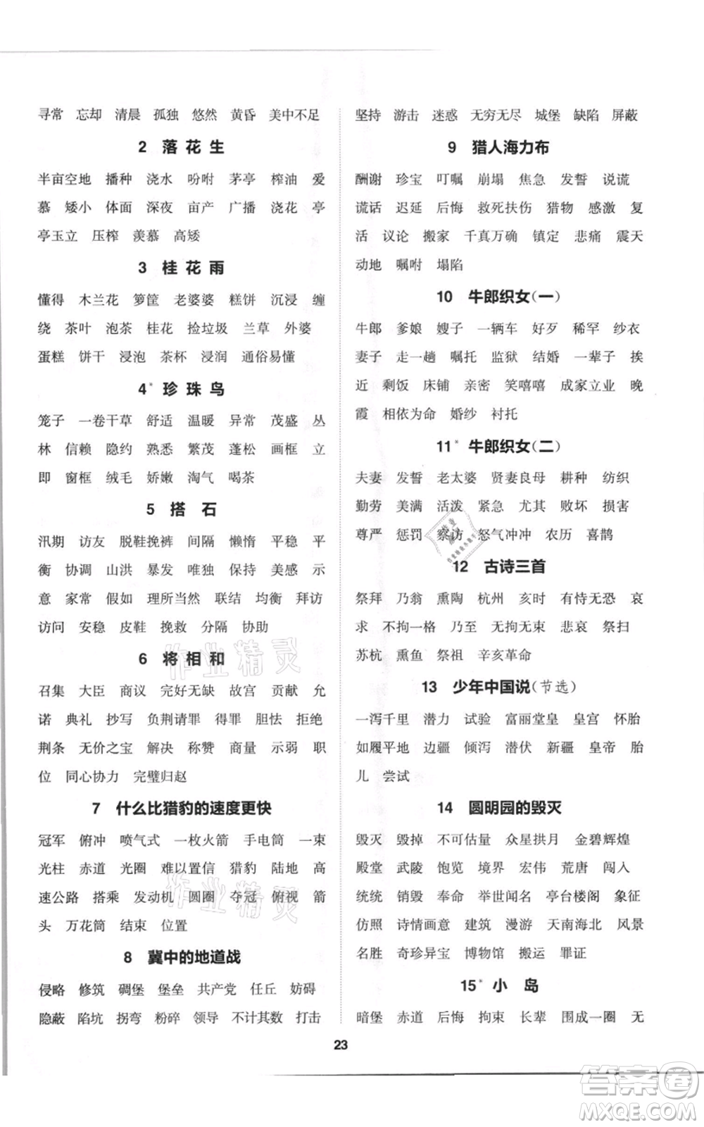 蘇州大學(xué)出版社2021金鑰匙1+1課時(shí)作業(yè)五年級(jí)上冊(cè)語文全國版參考答案