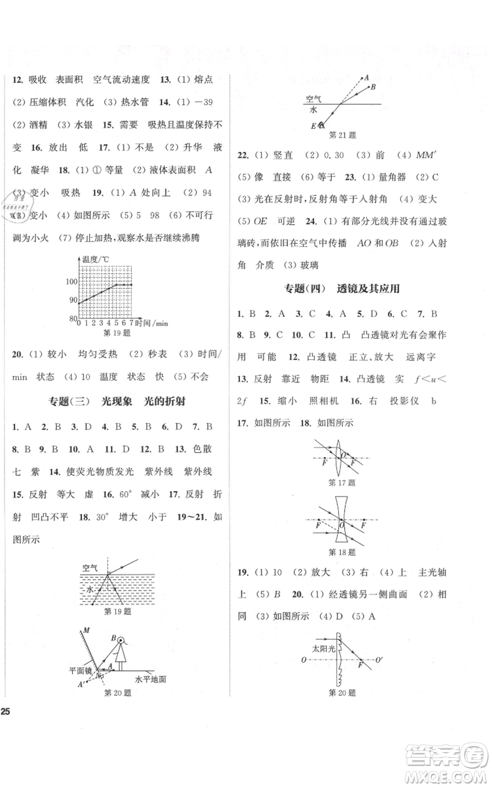 蘇州大學(xué)出版社2021金鑰匙1+1課時(shí)作業(yè)目標(biāo)檢測八年級(jí)上冊(cè)物理江蘇版鹽城專版參考答案
