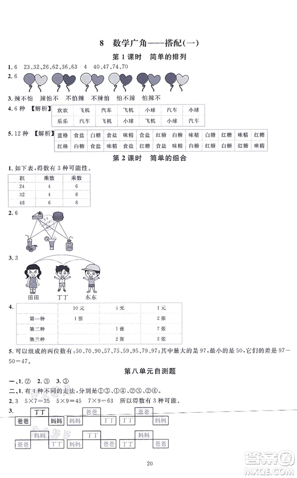 華東師范大學(xué)出版社2021一課一練二年級數(shù)學(xué)上冊人教版A版答案
