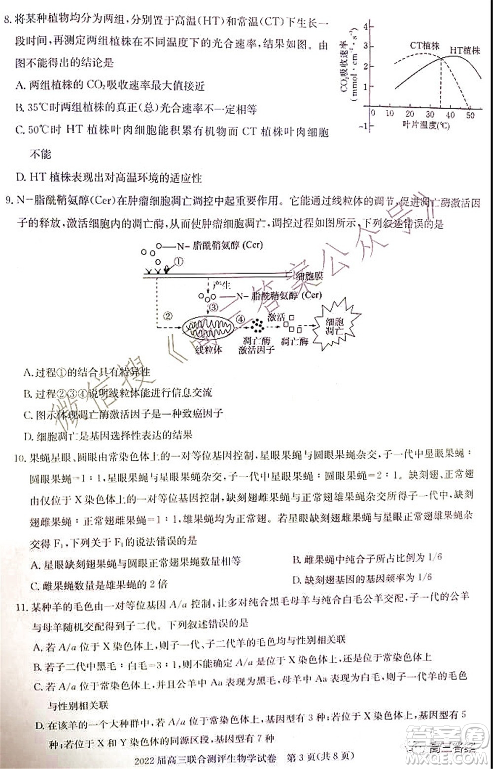 湖北省部分重點中學(xué)2022屆高三第一次聯(lián)考生物試題及答案