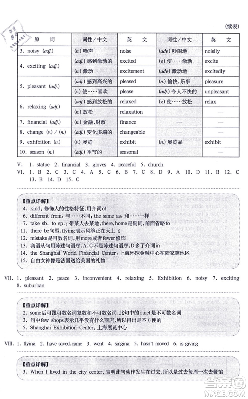 華東師范大學(xué)出版社2021一課一練七年級英語N版第一學(xué)期華東師大版增強版答案