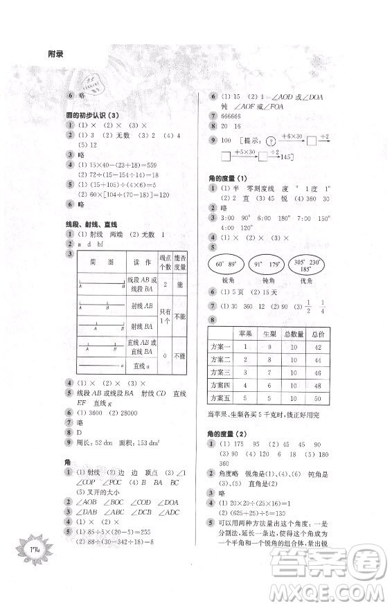 華東師范大學出版社2021秋第一作業(yè)四年級數(shù)學第一學期全新修訂版答案