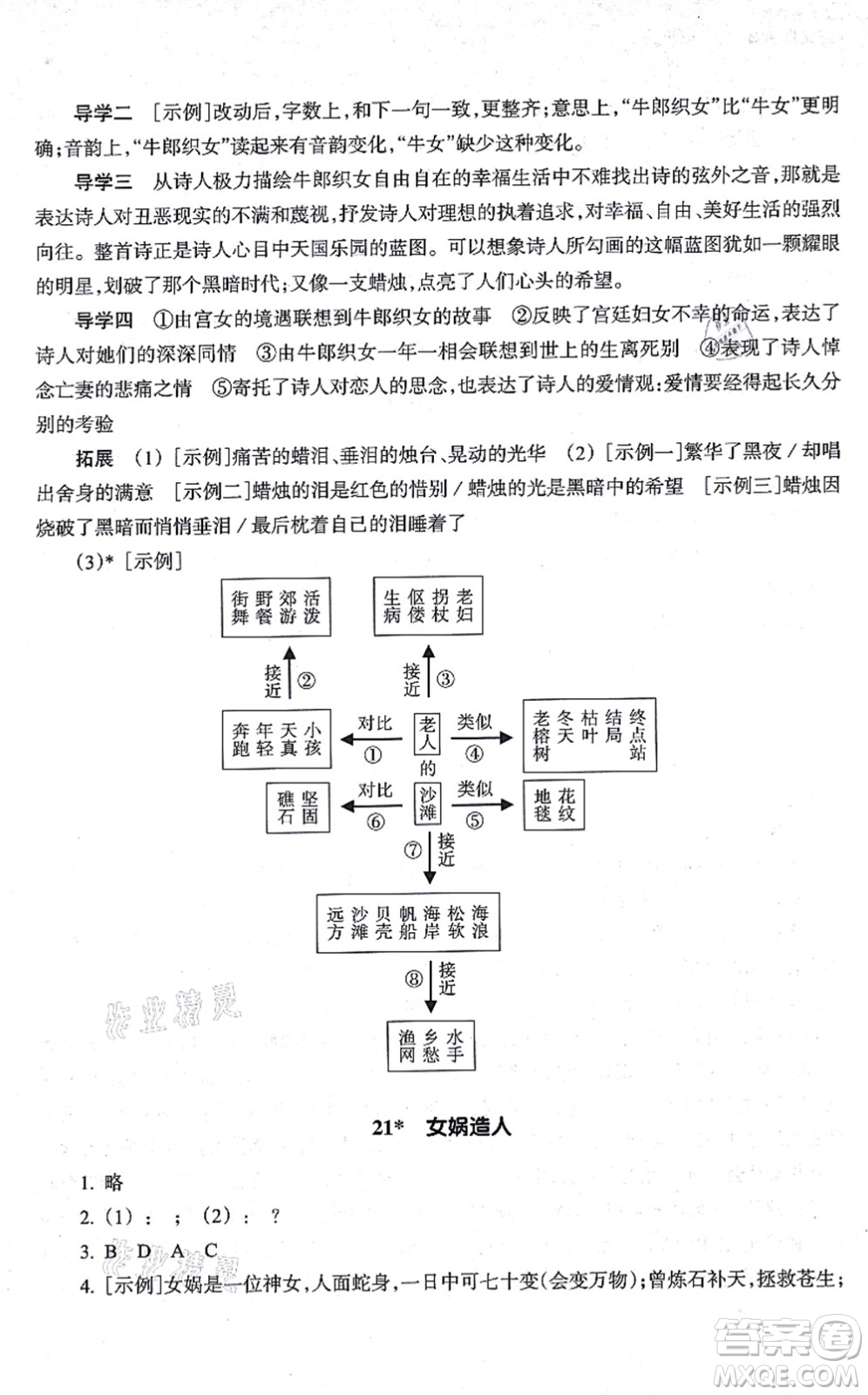浙江教育出版社2021語文作業(yè)本七年級(jí)上冊(cè)人教版答案