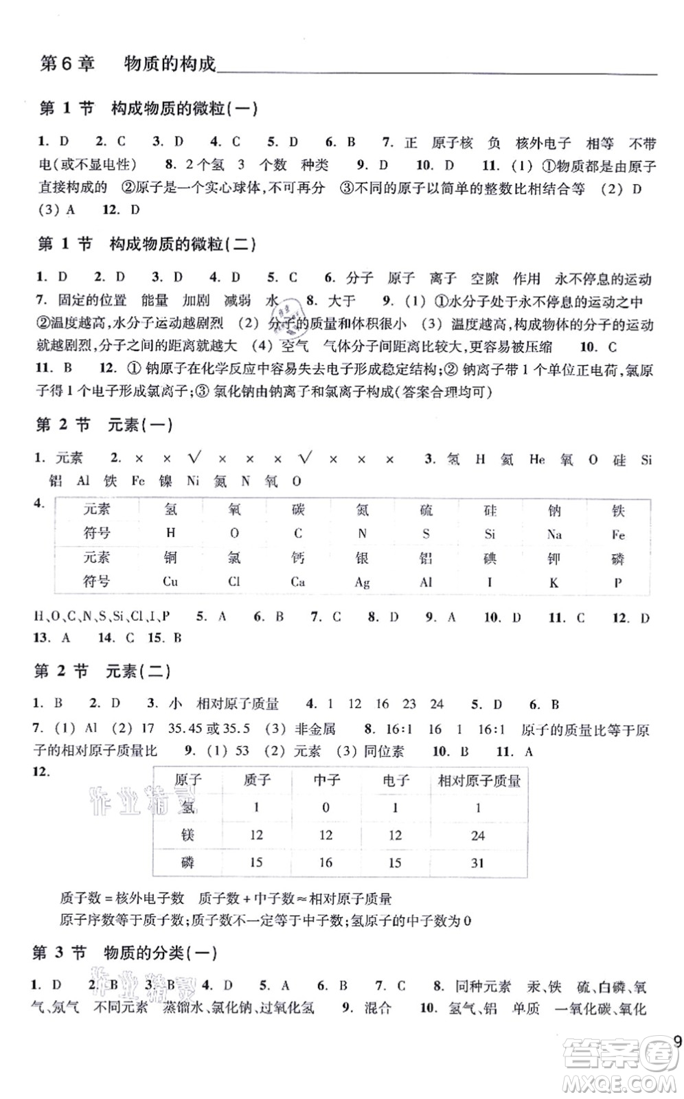 浙江教育出版社2021科學(xué)作業(yè)本八年級上冊AB本H華師版答案