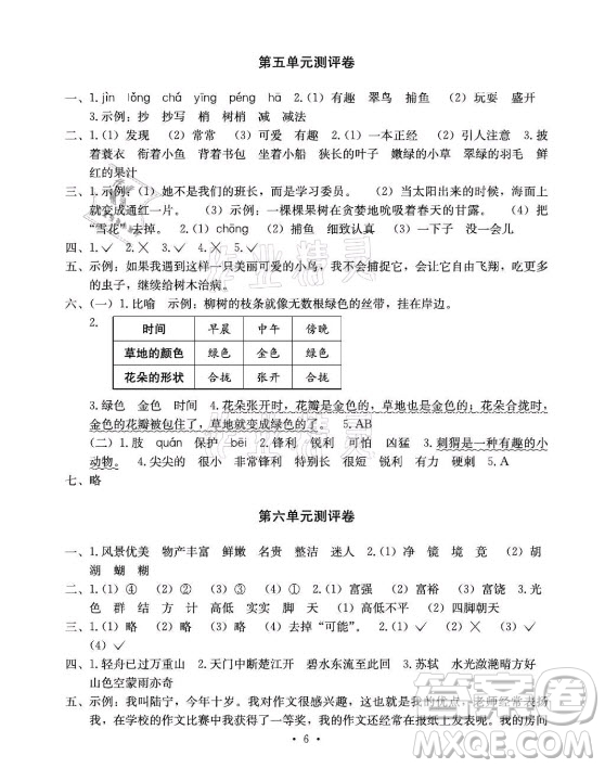 光明日報出版社2021大顯身手素質(zhì)教育單元測評卷語文三年級上冊A版答案