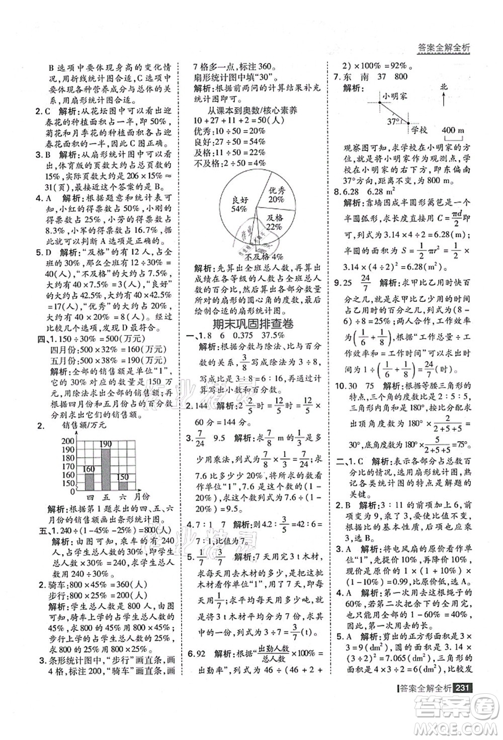 黑龍江教育出版社2021考點(diǎn)集訓(xùn)與滿分備考六年級數(shù)學(xué)上冊人教版答案