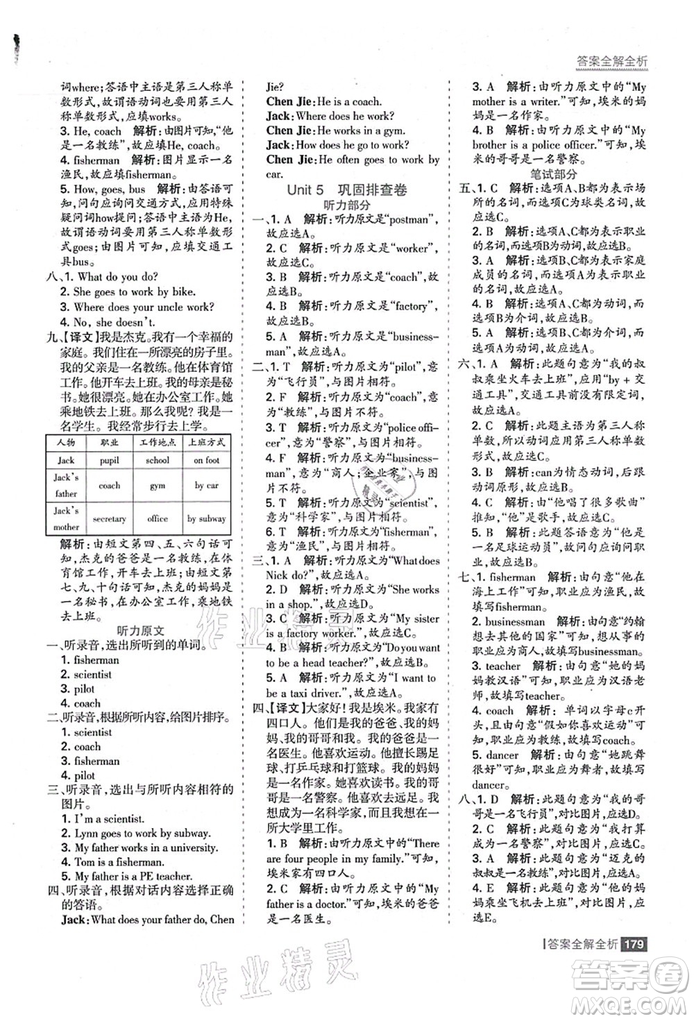 黑龍江教育出版社2021考點(diǎn)集訓(xùn)與滿分備考六年級(jí)英語(yǔ)上冊(cè)人教版答案
