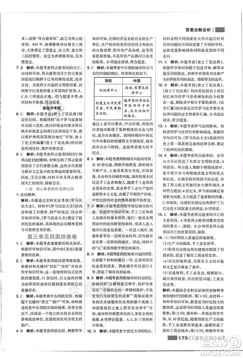 河北美術(shù)出版社2021考點(diǎn)集訓(xùn)與滿(mǎn)分備考九年級(jí)歷史上冊(cè)人教版答案