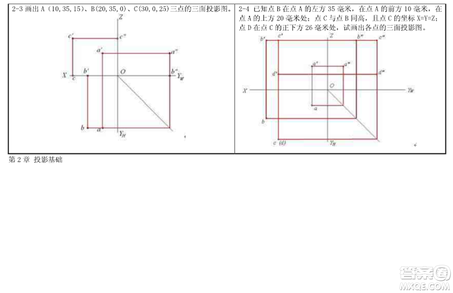 工程制圖習題集第二章參考答案