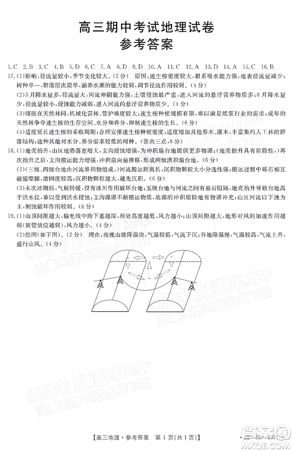 2022屆福建金太陽高三期中考試地理試題及答案