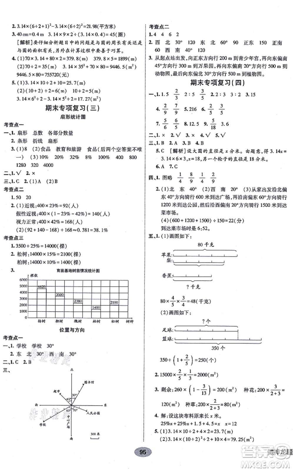 新疆青少年出版社2021海淀單元測試AB卷六年級數(shù)學(xué)上冊人教版答案