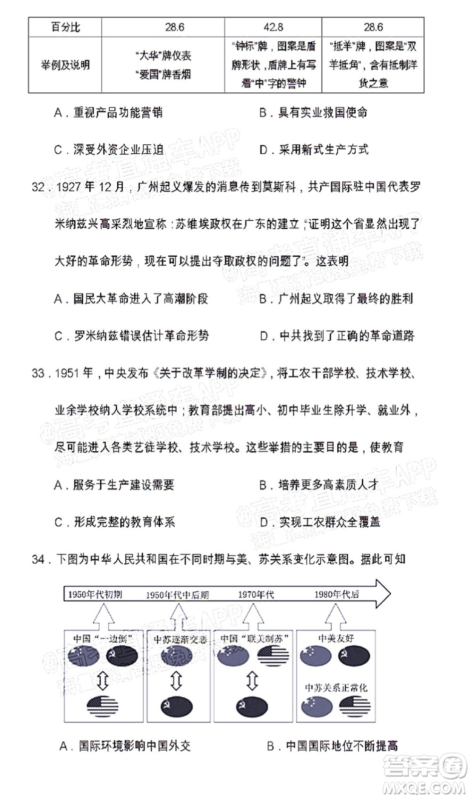 遂寧市高中2022屆零診考試文科綜合能力測試試題及答案