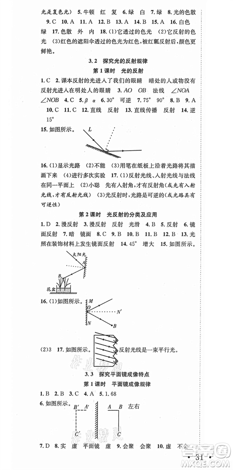 合肥工業(yè)大學(xué)出版社2021七天學(xué)案學(xué)練考八年級(jí)物理上冊(cè)HY滬粵版答案