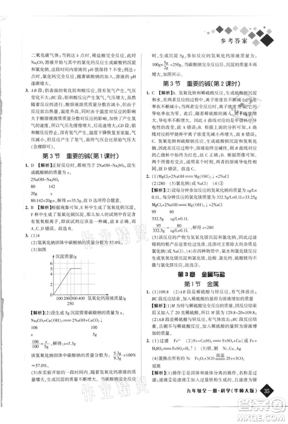 延邊人民出版社2021勵耘新培優(yōu)九年級科學華師大版參考答案