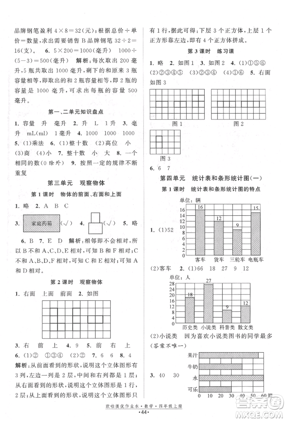 江蘇鳳凰美術(shù)出版社2021歐拉提優(yōu)作業(yè)本四年級(jí)數(shù)學(xué)上冊(cè)蘇教版參考答案
