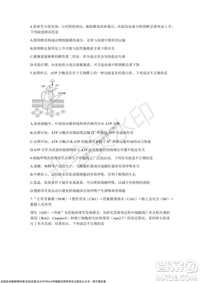 長沙一中深圳實驗學校2022屆高三聯(lián)考生物試題及答案