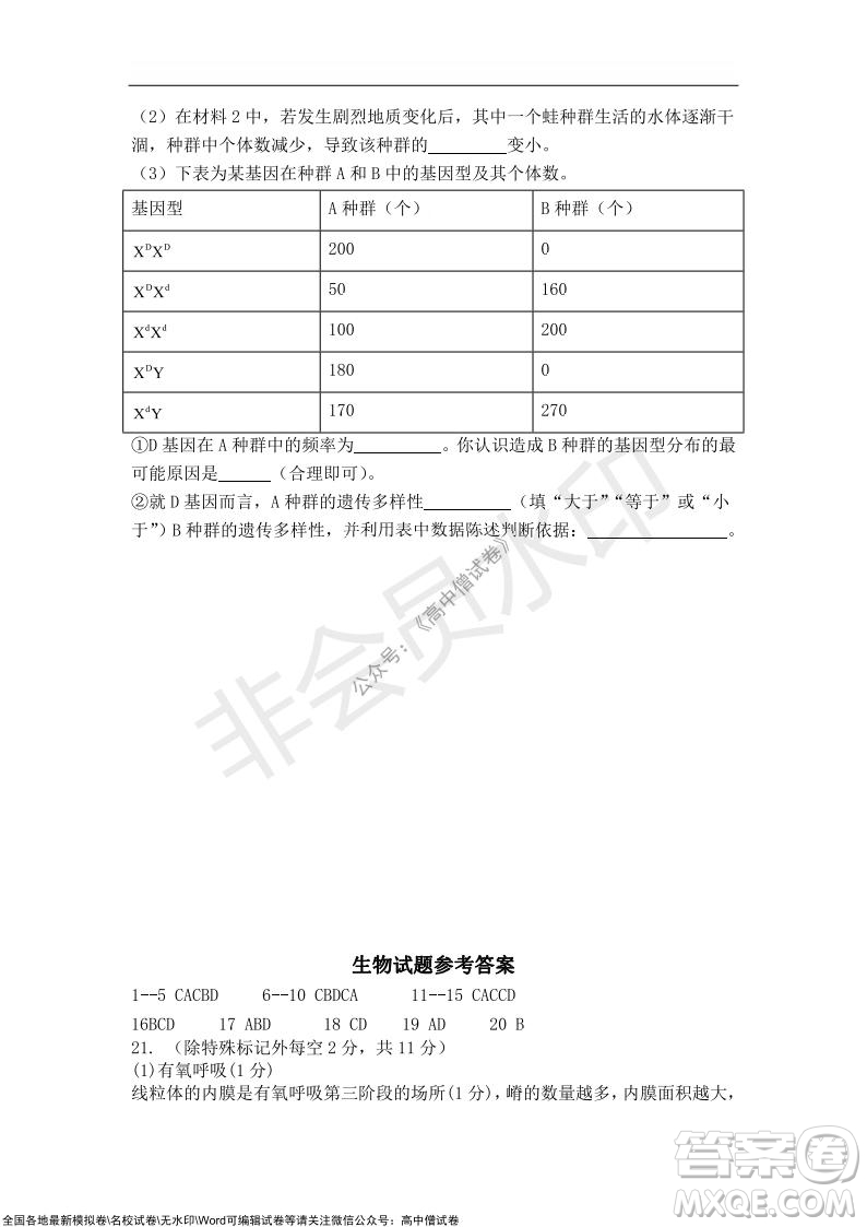 2022屆遼寧六校高三上學期期中聯(lián)考生物試題及答案