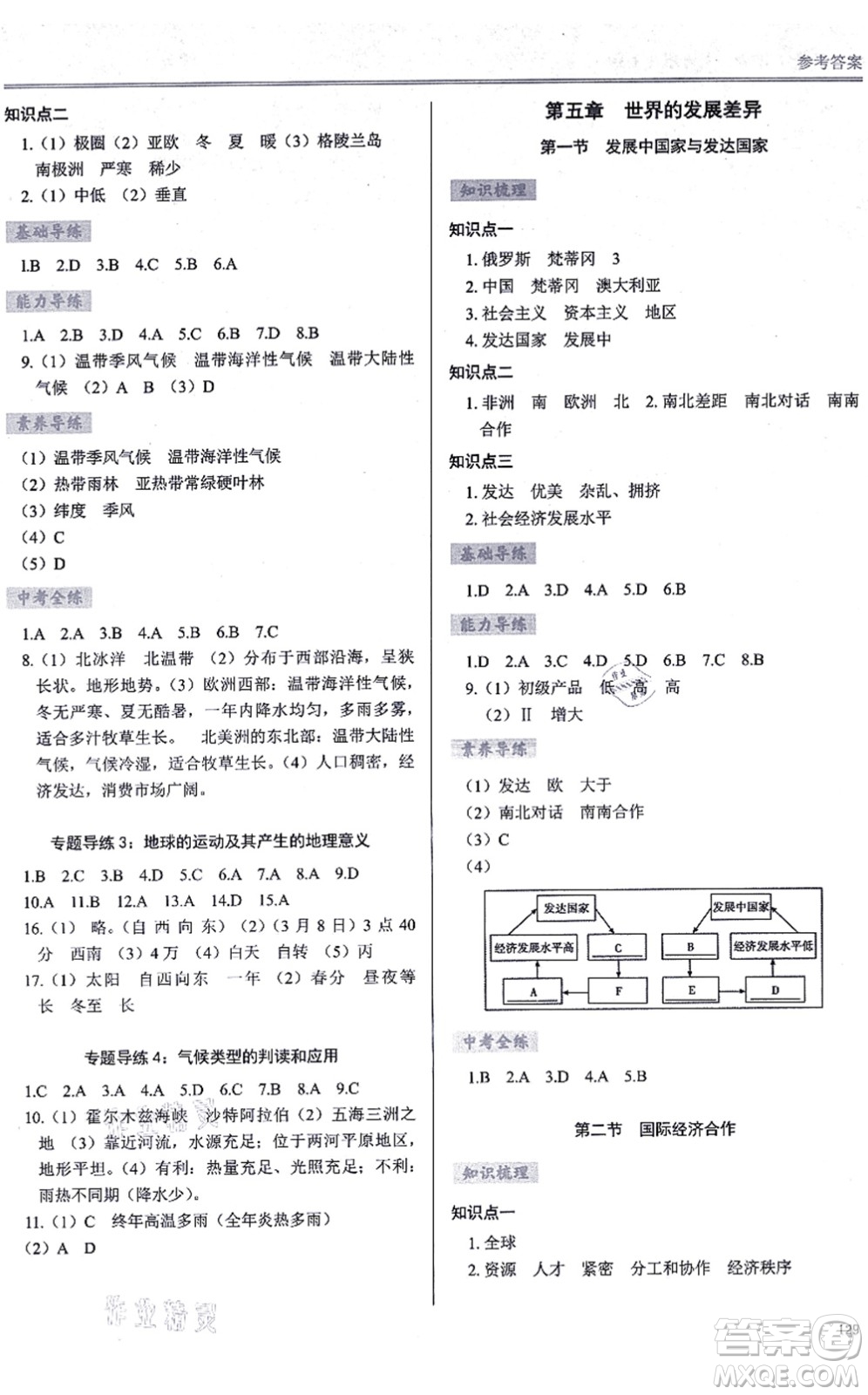 河南大學(xué)出版社2021學(xué)習(xí)檢測七年級(jí)地理上冊(cè)湘教版答案