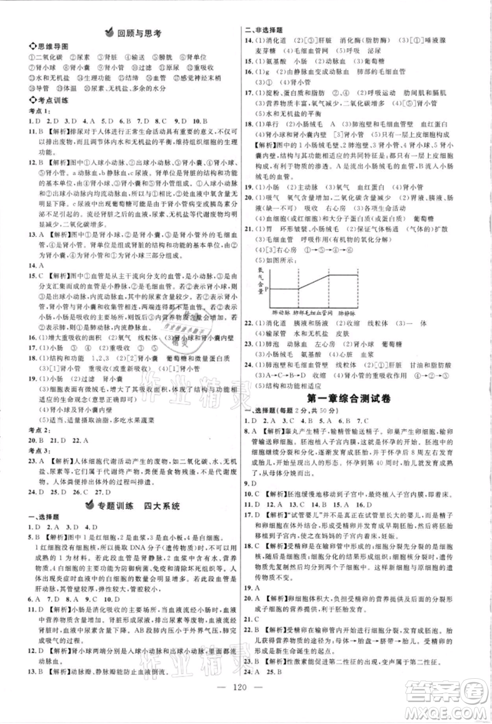 內(nèi)蒙古少年兒童出版社2021細(xì)解巧練七年級(jí)生物上冊(cè)魯教版參考答案